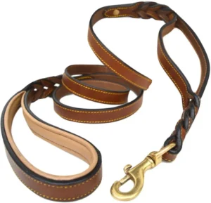 Personalized Fashion Leather Braided Dog Leash Suitable for Indoor and Outdoor Use