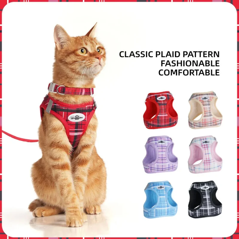 Personalized Matching Collar Leashes Breathable Mesh Adjustable Three Piece Kit Outdoor Walking Comfortable Pet Harnesses