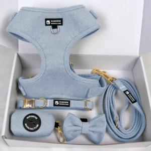 Personalized No Pull Tweed Pet Dog Harness Leash Lead Collars Set Custom Logo Manufacturers Luxury Pet Boutique