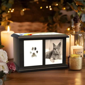 Personalized Pet Ashes Urns for Dogs Cats Photo Frame Funeral Cremation Urns