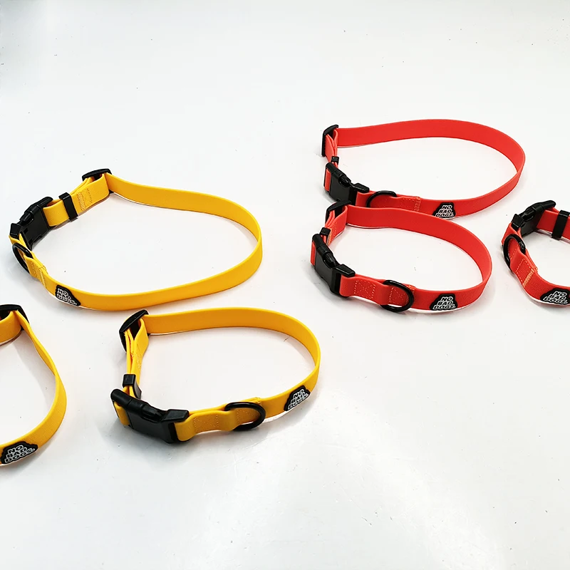 Personalized Solid Simple Dog Collar PVC for Pet Dogs Cats Adjustable Customizable Waterproof Buckle Closure All Seasons