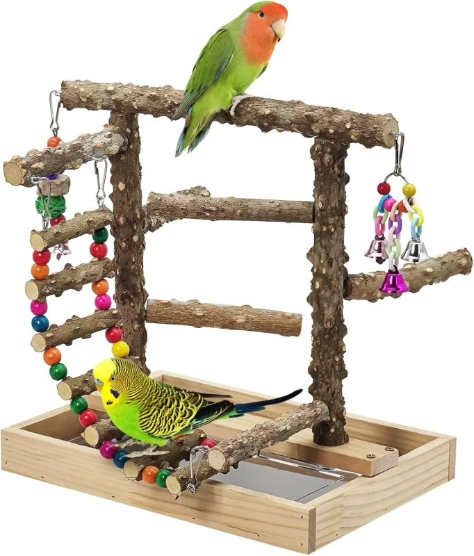 Pet Accessories Bird Playground Natural Wooden Parrot Stand Suitable for Small and Medium Birds Pet Supplies