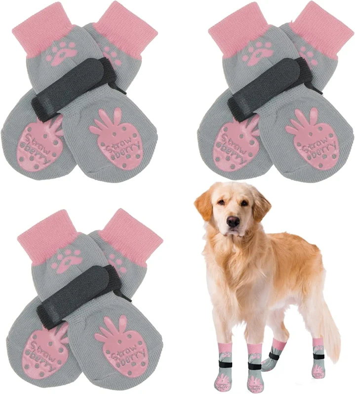 Pet Accessories Custom Indoor Outdoor Dog Pink Socks Anti Slip Paw Protection Puppy Pet Socks