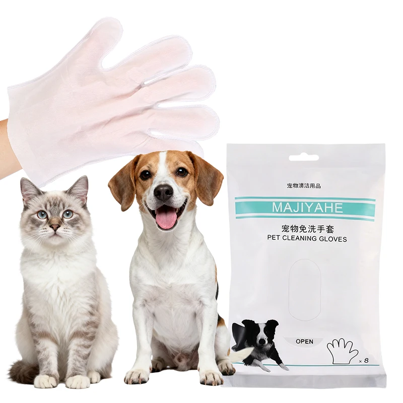 Pet Accessories Dogs and Cats Bathing Wipes Gloves Cleaning Wipes Non woven Pet Care Wet Wipes Pet Hair Removal Gloves