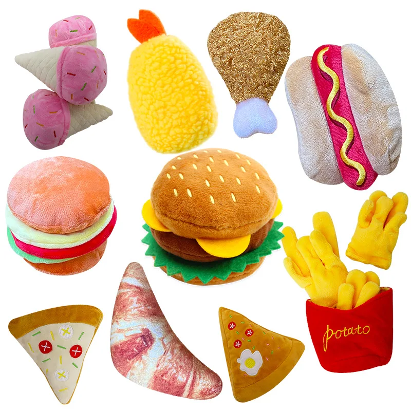 Pet Accessories Food Dog Plush Toys for Dog Puppy Chew Toy Soft Squeak Dog Toy