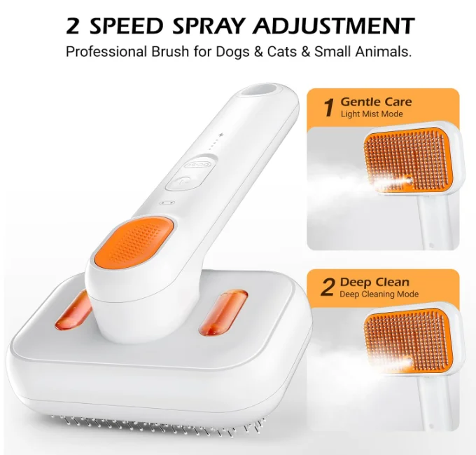 Pet Accessories Product Self Clean Steam Water Spray Anti static Pet Fur Remover Shedding Hair Slicker Brush