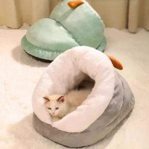 Pet Accessories Supply Semi Closed Winter Warm Plush Kitten Puppy Dog Cat Cave Sleeping Gear Bag Bed Slipper Nest