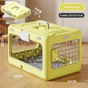 Pet Air Carrier PP Foldable Portable Button Closure Classic Style Cat Small Dog Car Bag for Car & Airplane Pet Nest