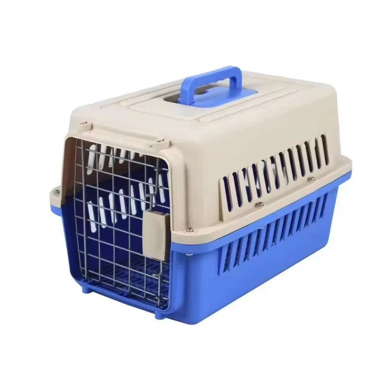 Pet Airline Carrier Bag for Dogs Cats Portable Adjustable Plastic Cage Button Closure Solid Large Capacity Outdoor Travel