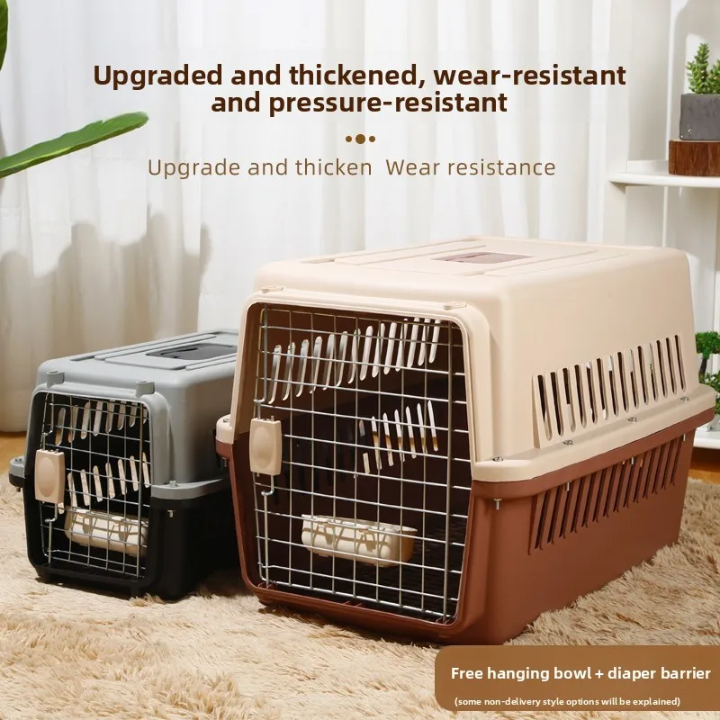 Pet Airline Carrier for Cats Dogs Portable Thickened Wear Resistant Travel Crate Small Medium Large Airline Approved Transport