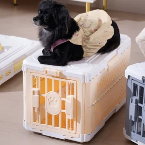 Pet Airline Crate Foldable Travel Carrier for Cats Dog Cargo Crate for Shipping Handheld Car Use Pet Cage