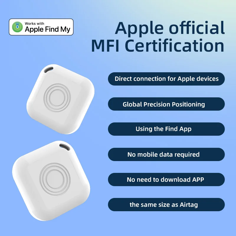 Pet Anti-Loss Smart Finder MFI Certified Waterproof BLE5.2 IOS Precise GPS Tracking