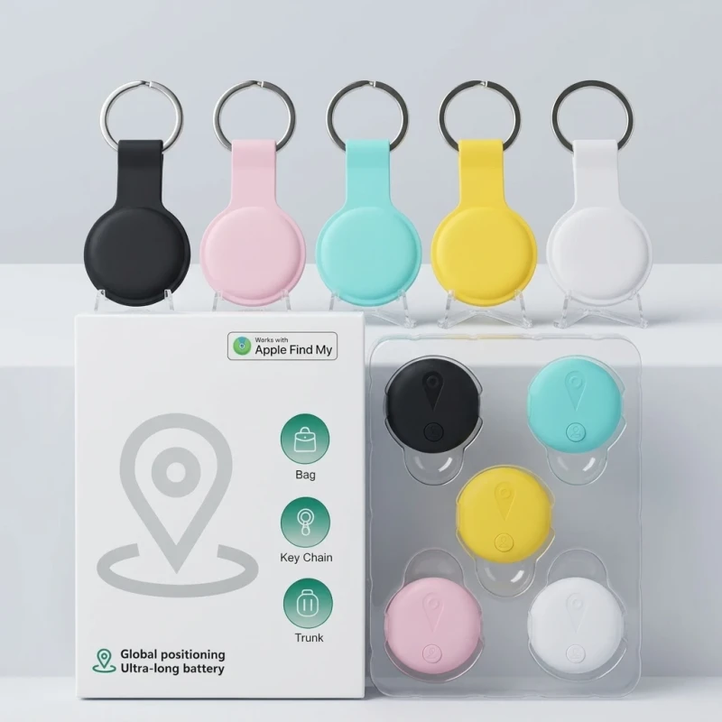 Pet Anti-Loss Smart GPS Tracker Compatible with Apple Find My Network Global Positioning Long Battery Life