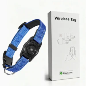 Pet Anti-Lost Dog Collar Tracker Find My IP68 Waterproof Reflective ABS Nylon Adjustable S M L Black Teal