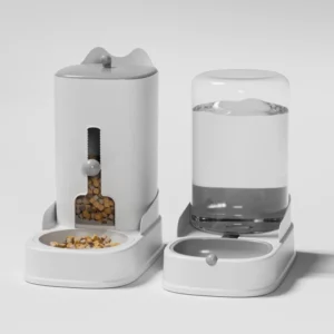 Pet Automatic Feeder & Water Dispenser PP Material Large Capacity Cat & Dog Food Bowl Pet Supplies
