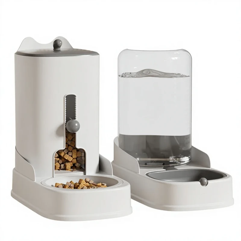 Pet Automatic Feeder & Water Dispenser for Cats & Dogs Large Capacity PP Material