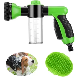 Pet Bath Brush With Water Sprayer Massage Scrubber Dog Washing Shower Foamer Cleaning Comb