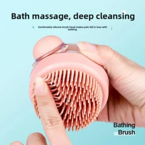 Pet Bath Massage Brush Refillable Liquid Silicone Dog Cat Shower Brush Hair Remover Pet Grooming Cleaning Tool
