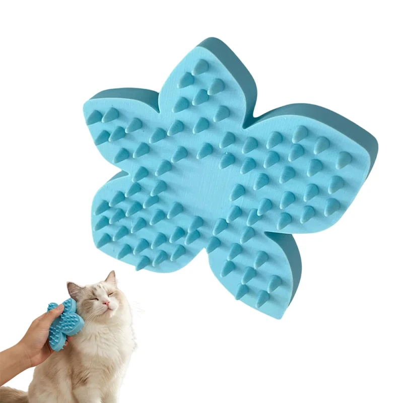 Pet Bath Massage Brush Soothing Grooming Comb Gentle Cleaning Tool for Dogs Cats Puppies and Kittens Shower Bathing Use