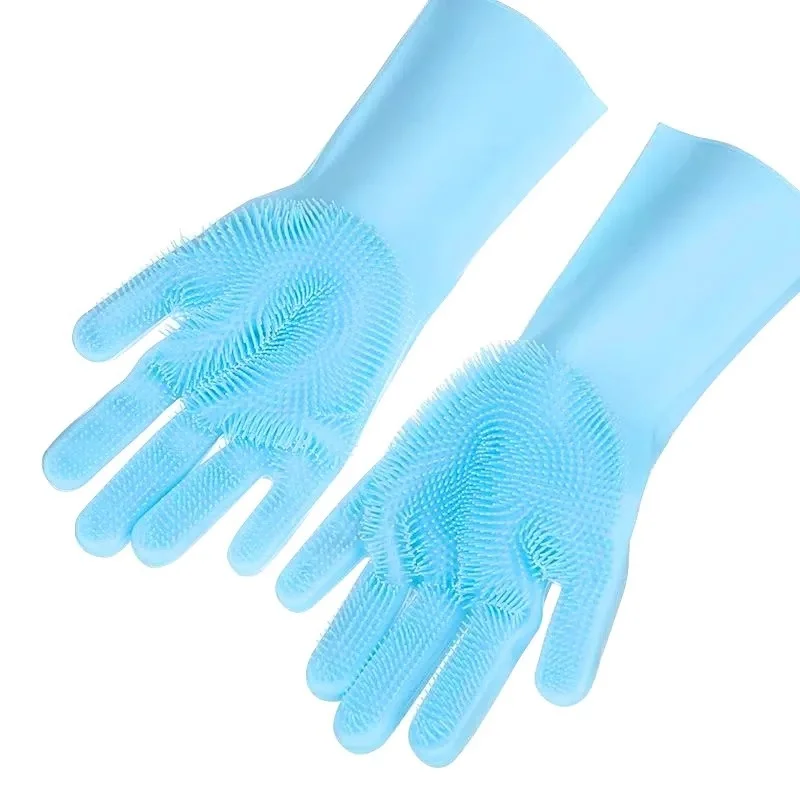 Pet Bathing Glove Dog Cat Tool Anti Scratch Anti Bite Anti Slip Silicone Gel Hair Removal Scrubbing Brush Lengthened