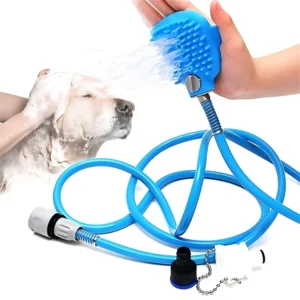 Pet Bathing Tool Pet Shower Sprayer Scrubber In One Shower Bath Tub Outdoor Garden Hose Compatible Dog Cat Horse Grooming