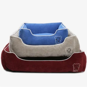 Pet Bed Different Sizes Soft Removable Washable Square Corduroy Warm Cat Dog Bed