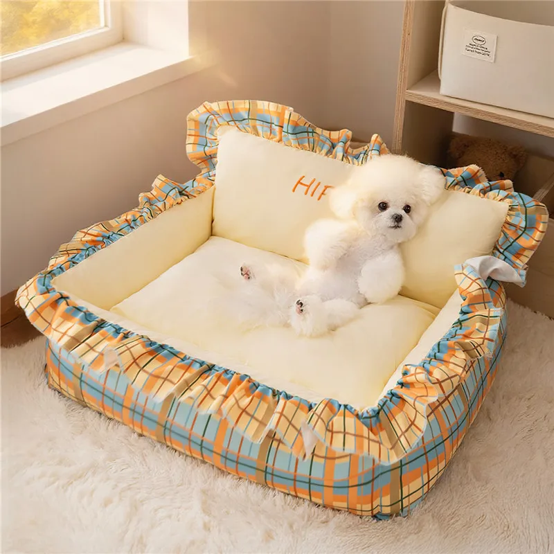 Pet Bed for Dogs Cats House Kennel Soft Nest Puppy Kitten Cushion Pet Supplies Dog Mat Warm Cat Dog Bed