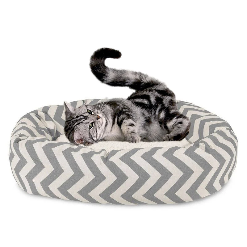 Pet Bedding Products Fluffy Cute Big Camas Perro Removable Cover Round Donut Dog Cat Pet Beds