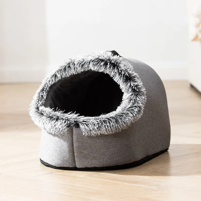 Pet Beds Accessories Warm Pet Dog Bed Kennel Plush Cat Cave Bed