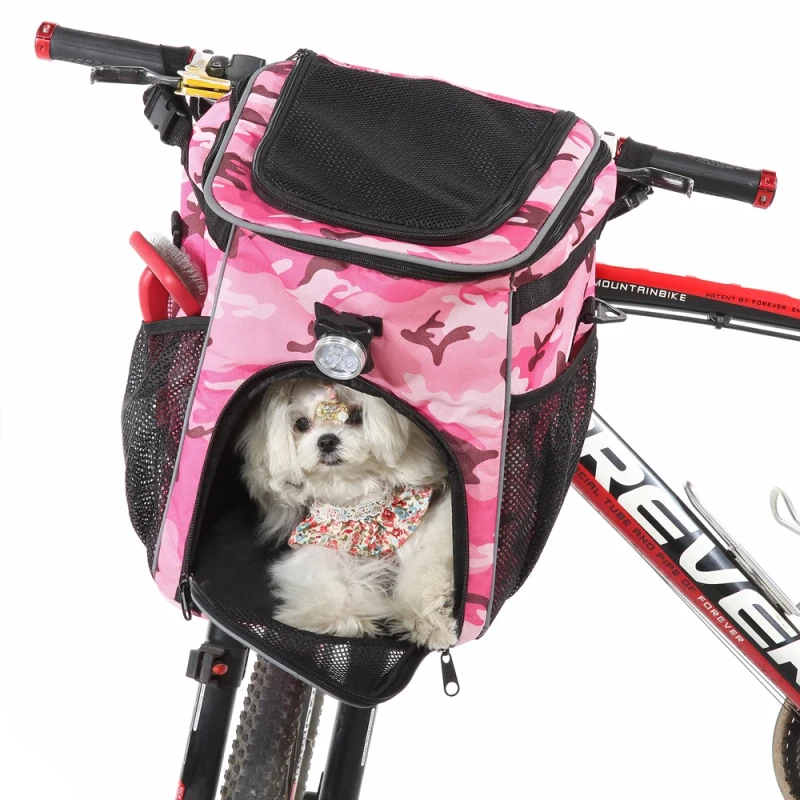 Pet Bicycle Carrier Waterproof Dog Bike Basket Bag Adjustable Pet Travel Bag Safe Dog Backpack Carrier one shoulder