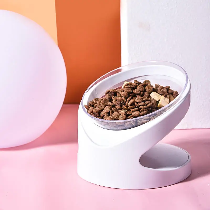 Pet Bowls Feeders Oblique Protection Plastic Pet Feeder Automatic for Food and Water