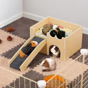 Pet Cages Made of Wood Assembly Pet Cages Houses Product with Stairs Used for Guinea Pig