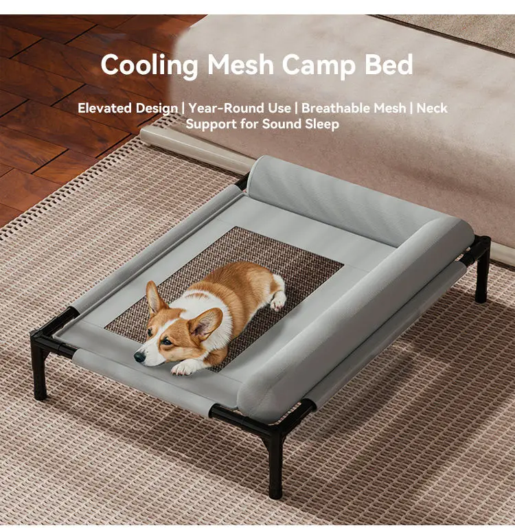Pet Camping Bed Dogs Cats Summer All Use Breathable PP Cotton Fill Moisture Proof Removable Washable Portable Cool Design