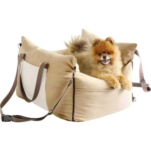 Pet Car Travel Carrier Portable Foldable Adjustable Cotton Polyester Booster Bed for Dog & Cat