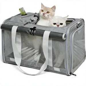 Pet Carrier Bag Cats Small Dogs Airline Approved Travel Mesh Windows Adjustable Shoulder Strap Removable Mat Polyester Zipper