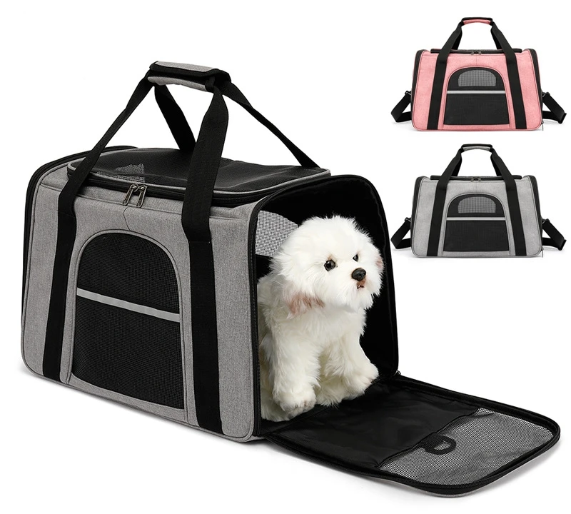 Pet Carrier Bag High Quality Durable Expandable Airline Approved Cat Bag Pet Cages Carrier for Travel