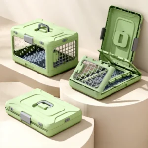 Pet Carrier Box Plastic Folding Pet Carriers Travel Products Pet Carrier Mesh Breathable Pet Travel Carrier