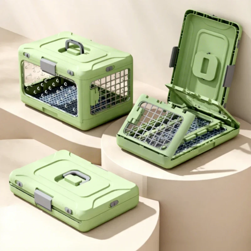 Pet Carrier Box Plastic Folding Pet Carriers Travel Products Pet Carrier Mesh Breathable Pet Travel Carrier