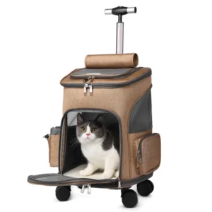 Pet Carriers Folding Pet Shoulder Carrier Pull with Two Ways of Carrying with Wheels