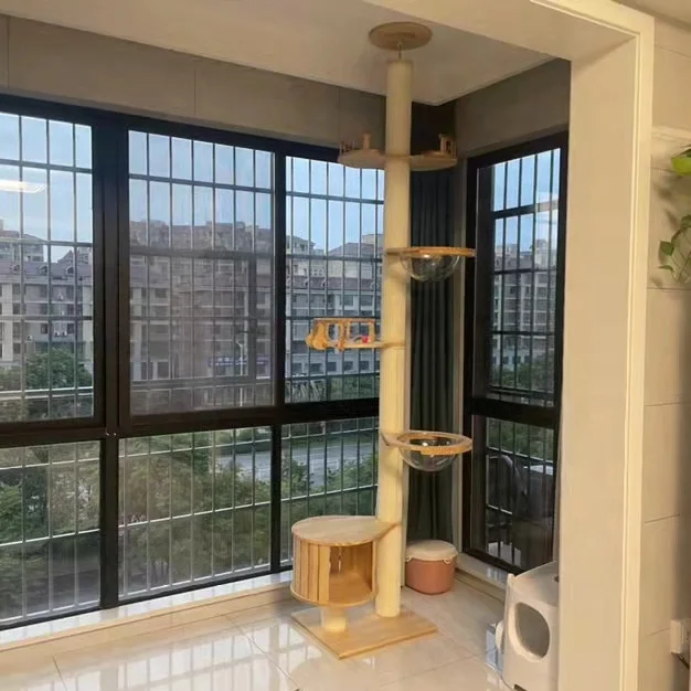 Pet Cat Accessories Modern Nature Sisal Climbing Frame Large Condo Tower Cat Tree Scratcher