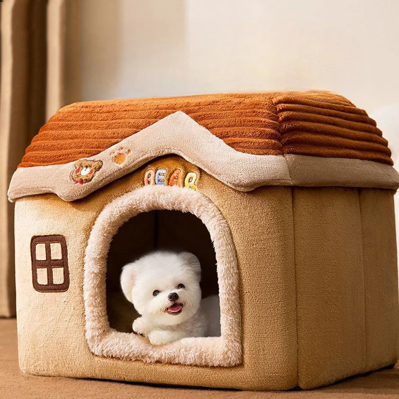 Pet Cat Dog Cave Bed House Winter Warm Washable Cat House Pet Bed Dog House Luxury Dog Bed