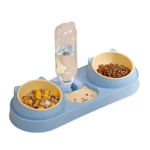 Pet Cat Food Bowl Dog Automatic Feeder With Water Food Storage Cat Drinking Water Bowl Safety Material Supplies