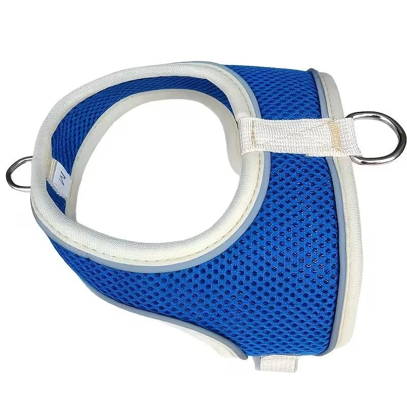 Pet Cat Harness Medium Blue Safety Soft Air Mesh Padded Quick Release Dog Harness Made of Durable Nylon for Chihuahua Bulldog