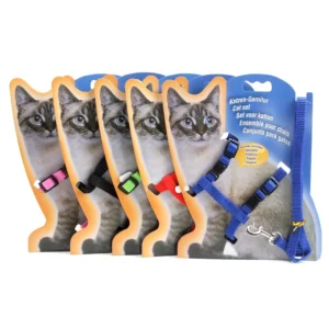 Pet Cat Harness and Leash Adjustable Pet Traction Harness Belt Cat Halter Collar Designer Pet Collars