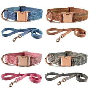 Pet Cat and Dog Leashes Collar in Nylon with Metal Buckle for Engraving to Prevent Loss