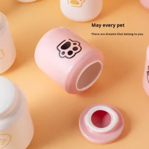 Pet Ceramic Cremation Urn Cute Patterned Memorial Jar for Dogs Cats Handmade Sealed Lid Cylindrical Shape Durable
