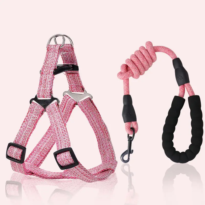 Pet Chest Harness Leash Explosion Proof and Wear Resistant Dog Leash Adjustable for Small Medium and Large Dogs
