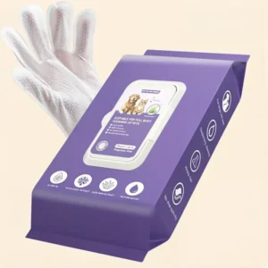 Pet Cleaning Bathing Gloves Wet Wipes for Dogs Cats Soft Mild Formula Non-Woven Hypoallergenic Deodorizing Durable