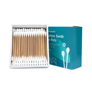 Pet Cleaning Grooming Products Pet Use Big Head Cotton Swab 200pcs Bamboo Stick Cotton Bud with Drawer Box