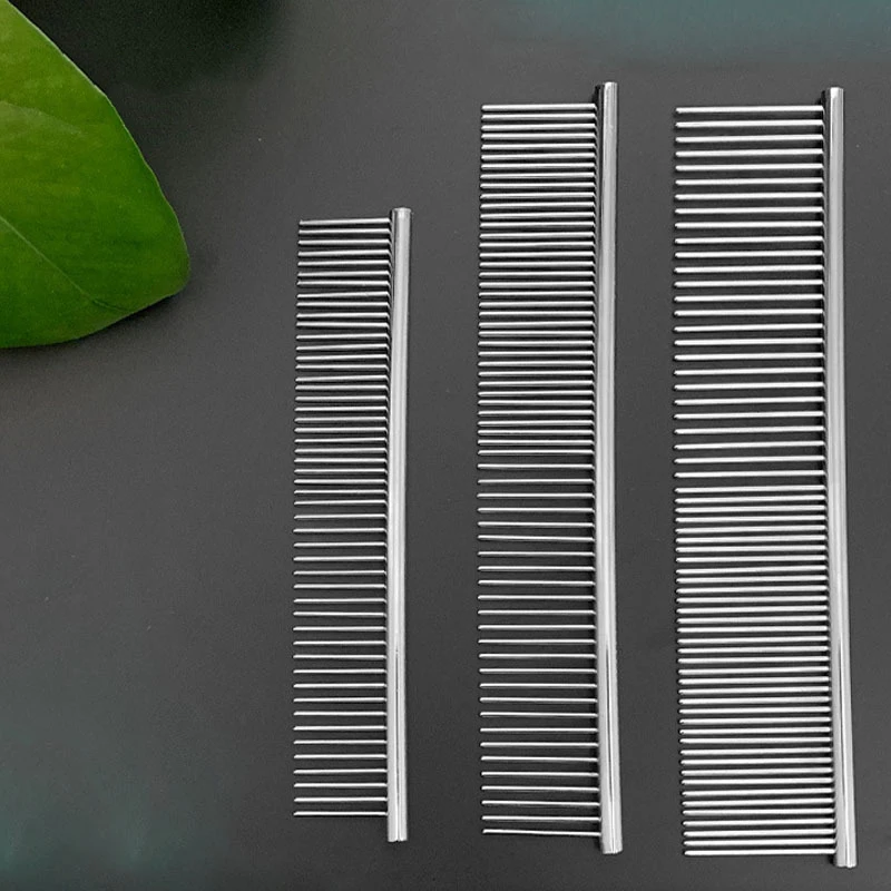 Pet Cleaning Hair Removal Comb Round Stainless Steel Cat Dog Comb for Animals Long and Short Hair